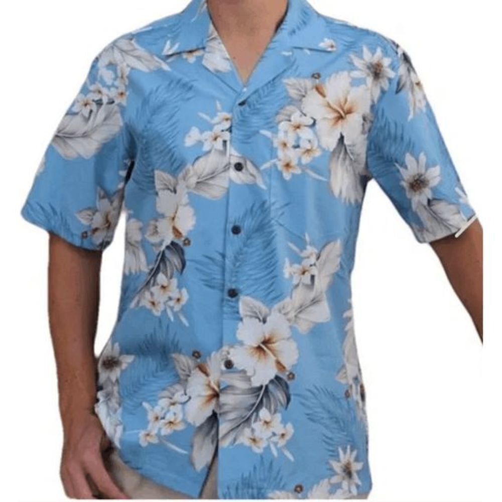 Pacific Legend Men's Hibiscus Hawaiian Shirt 100% cotton,‎ Size L